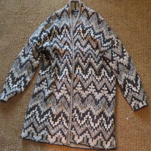 Lucky Brand Sweaters - Lucky Brand Tribal Cardigan Sweater black/grey XS